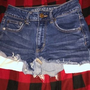 Women’s American eagle hi rise shortie Jean shorts